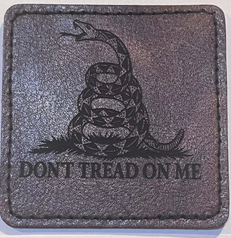 Square patch engraved with a snake and Don’t Tread on Me